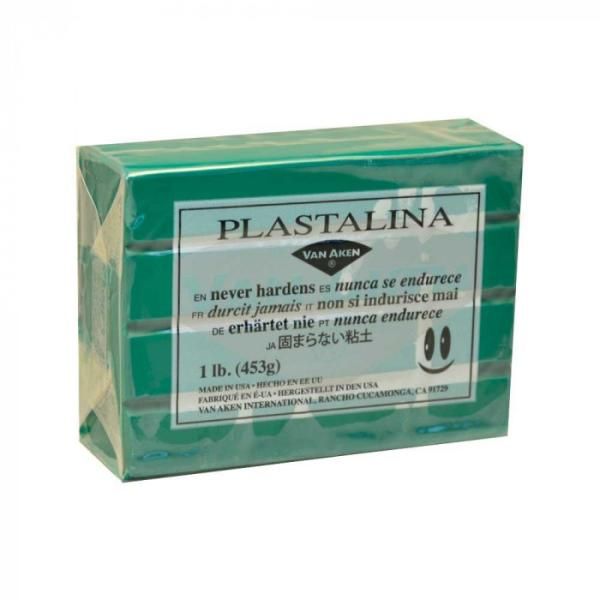 【新品・3営業日で発送】中部電磁器工業 MODELING CLAY(モデリングクレイ) PLASTALINA(プラスタリーナ) 粘土 グリーン 1Pound 3個セット (1549524)
