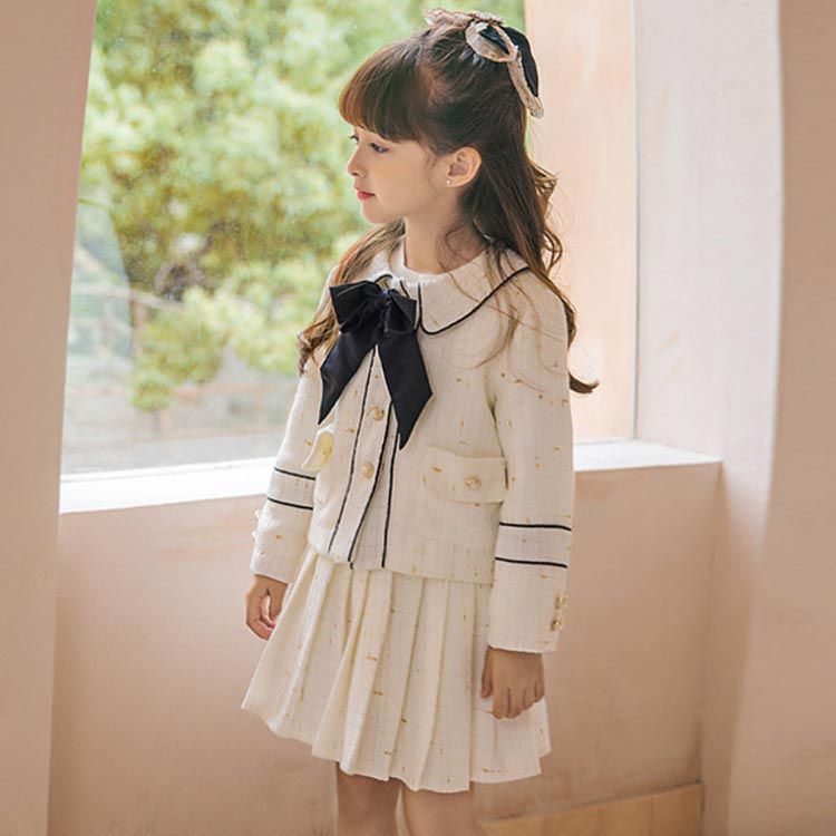 女の子　フォーマル　ツイード　ジャケット　入学式　卒園式 devirock フォーマル 発表会 卒園式 入学式 ガールズノーカラー
