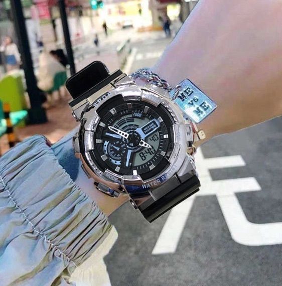 ⑧海外 ★アナログ✖️デジタル★ 腕時計デジタル 多機能 LED シルバー-2