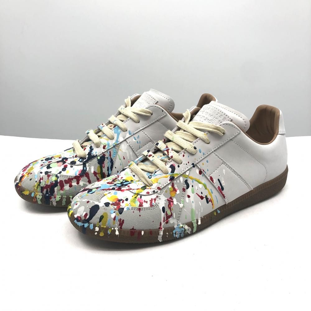 中古】Maison Margiela レプリカ ペイントスニーカー S57WS0240P1892 