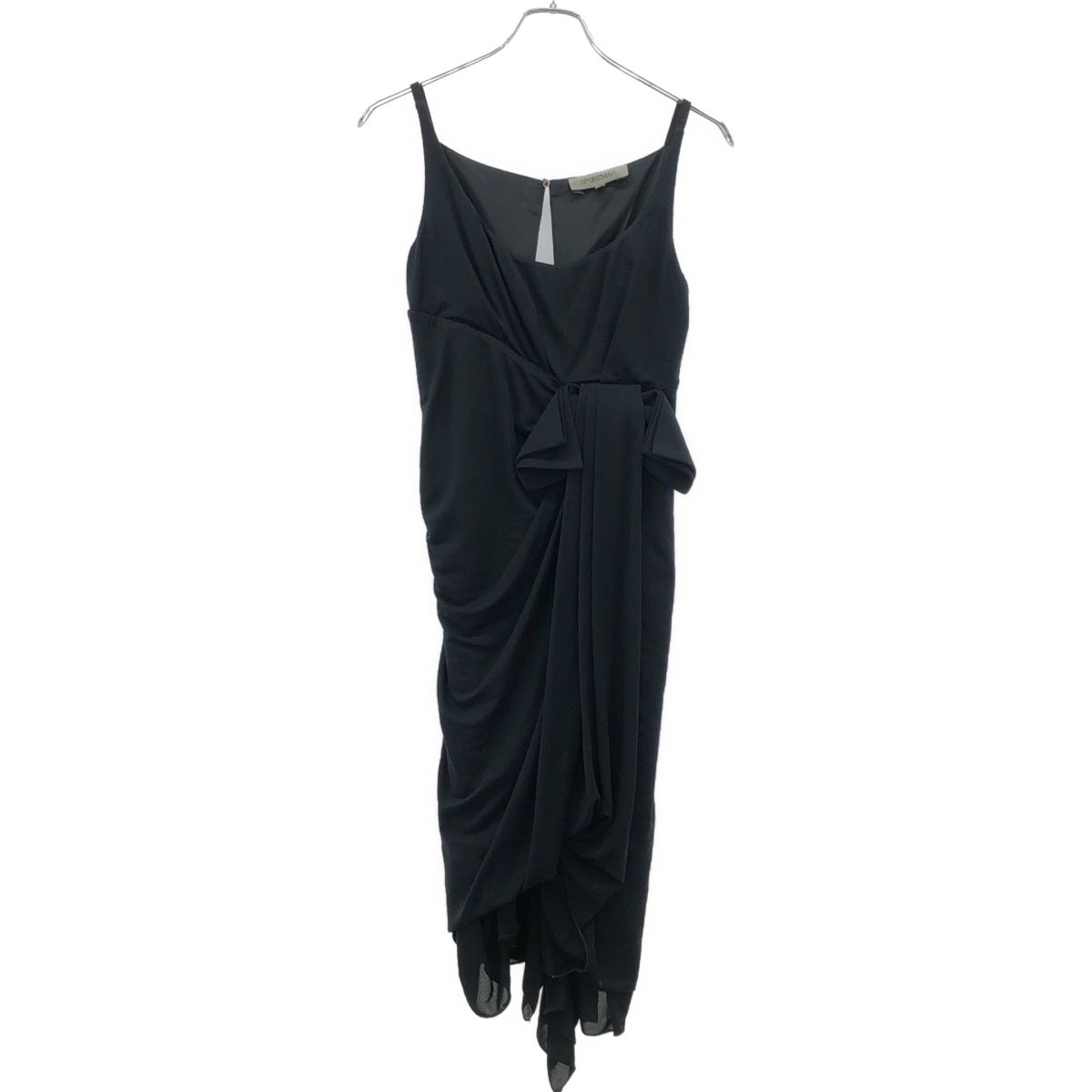 SPORTMAX スポーツマックス リボン装飾ノースリーブシルクドレスワンピース A9.SX1.ABI.02B ブラック S
