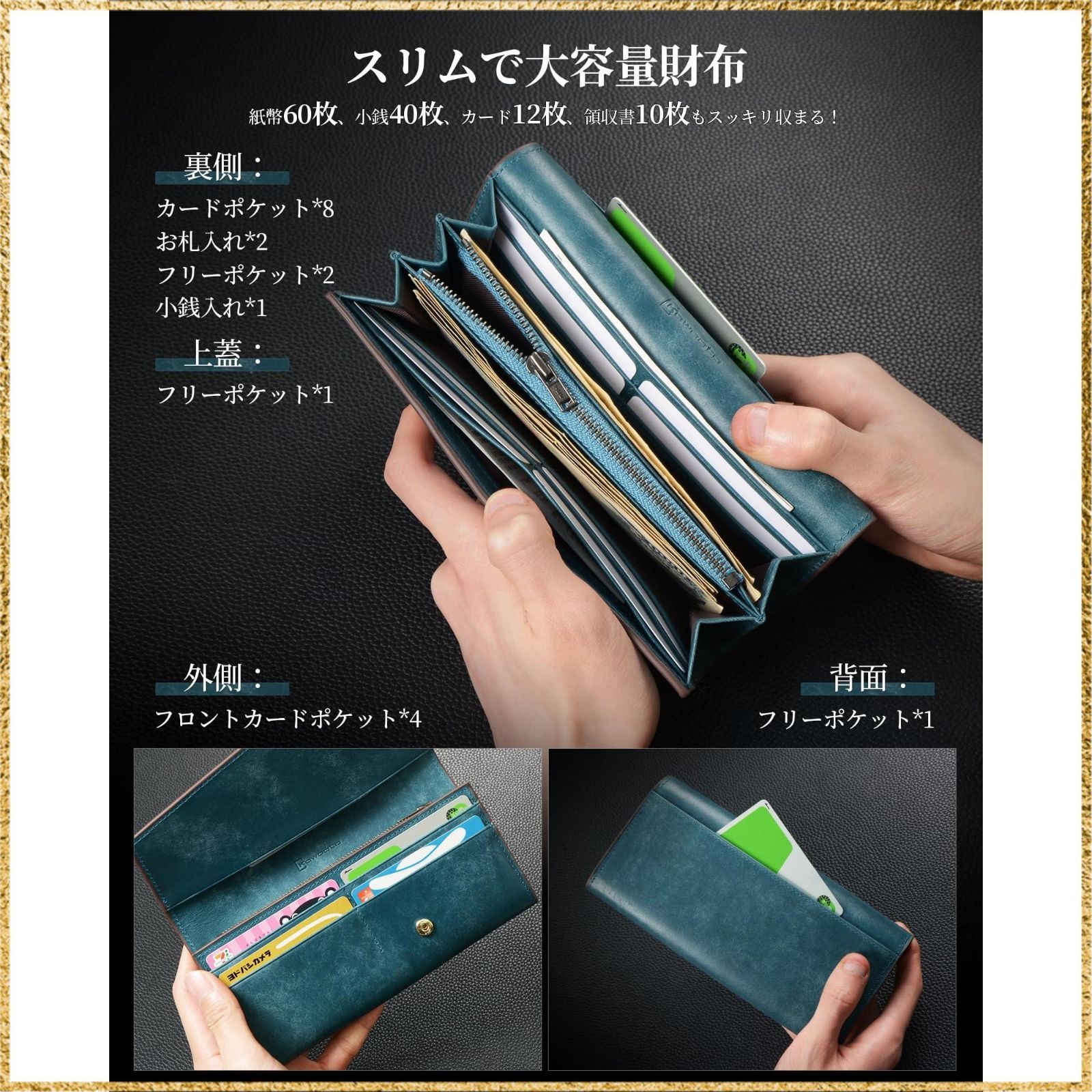 Amazon | [Kawaoto] 財布 メンズ 長財布 プエブロレザー 本革