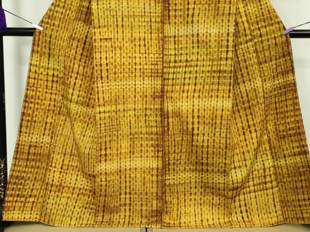 平和屋本店□極上 みちのく創作紬 絞り 斉藤織物工房 証紙付き 逸品 未