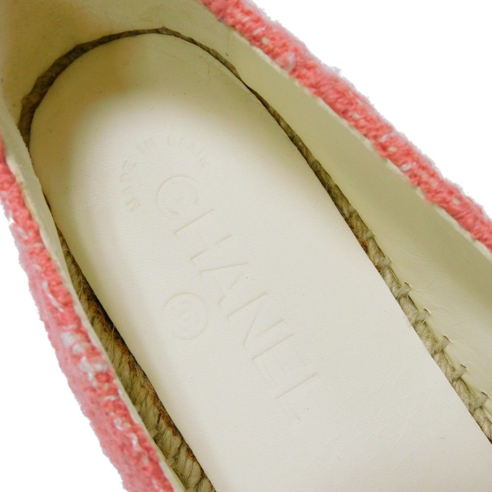 【ホットなカラー】CHANEL CCマーク ツイード エスパドリーユ CHANEL シャネル エスパドリーユ 40 CCマーク ツイード フラット