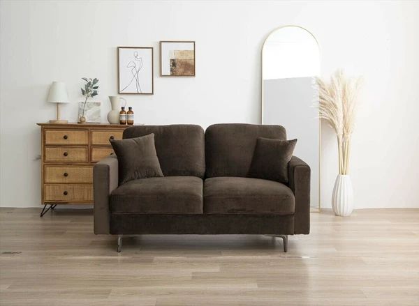 2人掛け ベロアソファ 幅136cm ソファー くすみ 北欧風 一人暮らし 新生活 TALLINNNEXPO_COM