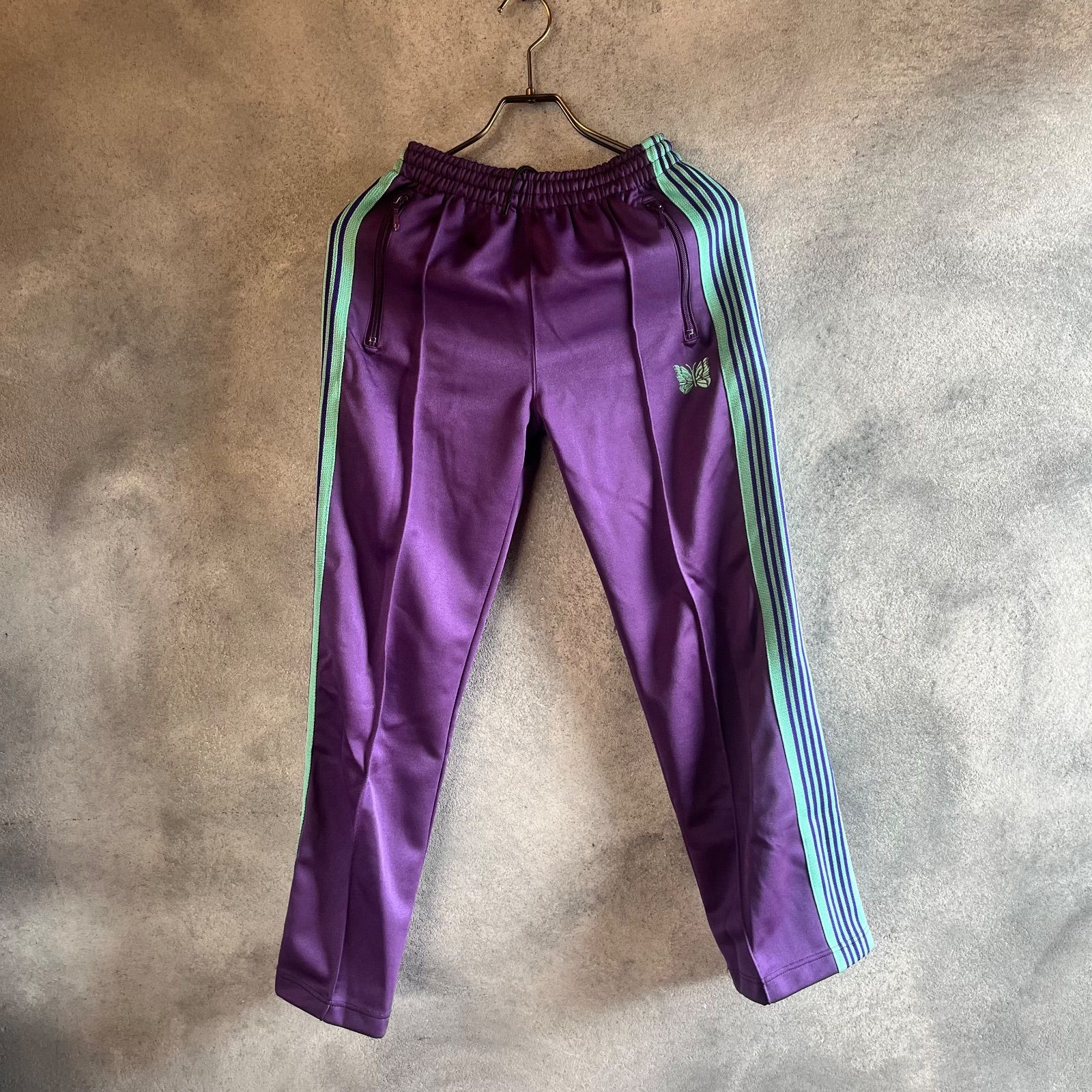STUDIOUS×Needles Track Pant STRAIGHT ステュディオス別注|ニードルス トラックパンツ ストレート LQ397 パープル サイズ2