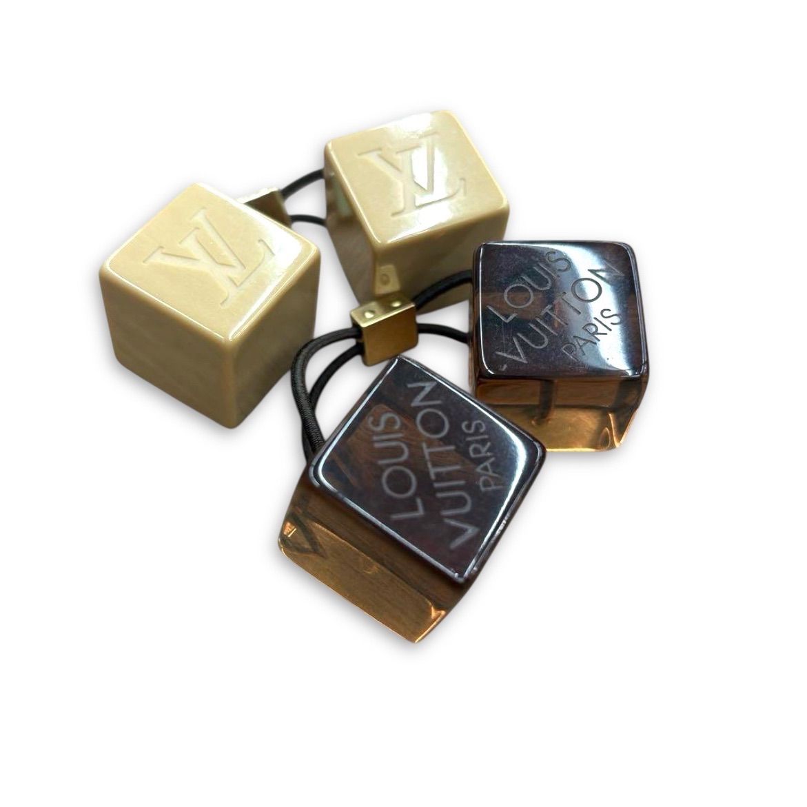 ルイヴィトン ヘアキューブ ヘアゴム ブラウン ２個セット 2092 DECORATOM_COM_BR