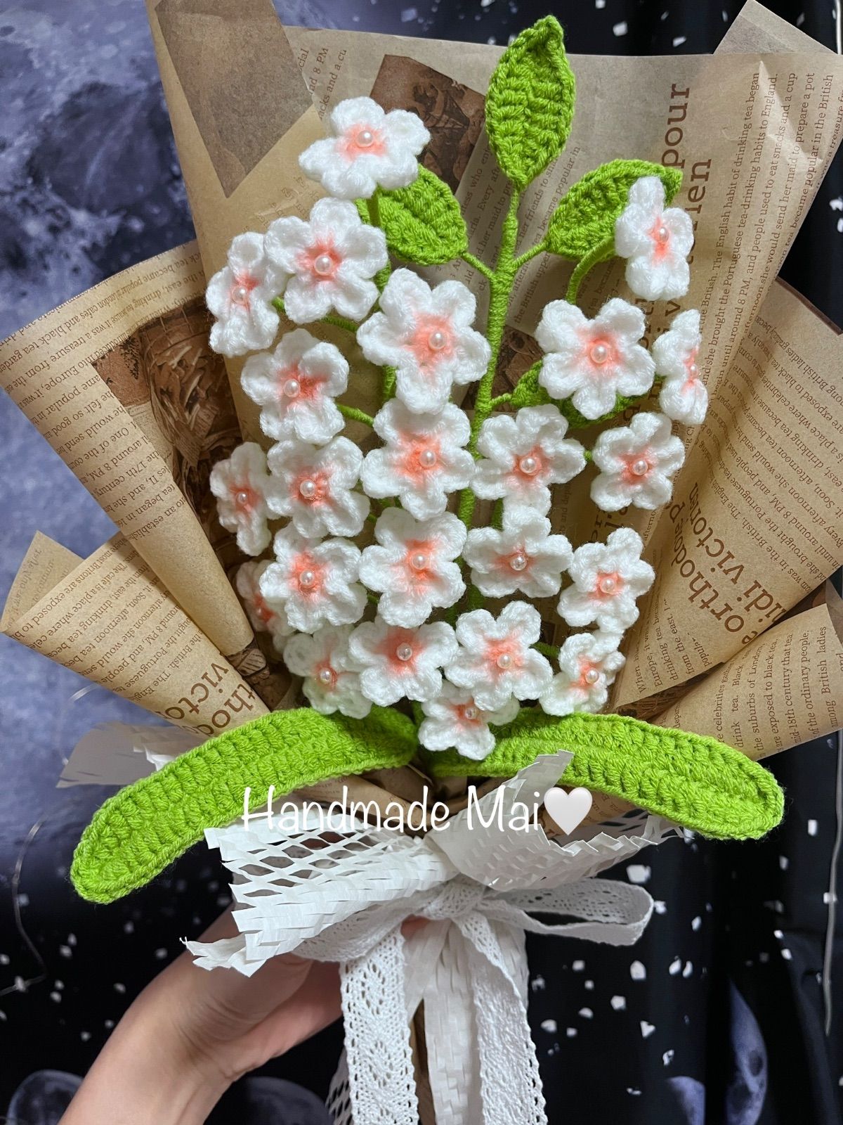 ワスレナグサ属 花束 フラワー 編み物 17号 - メルカリ