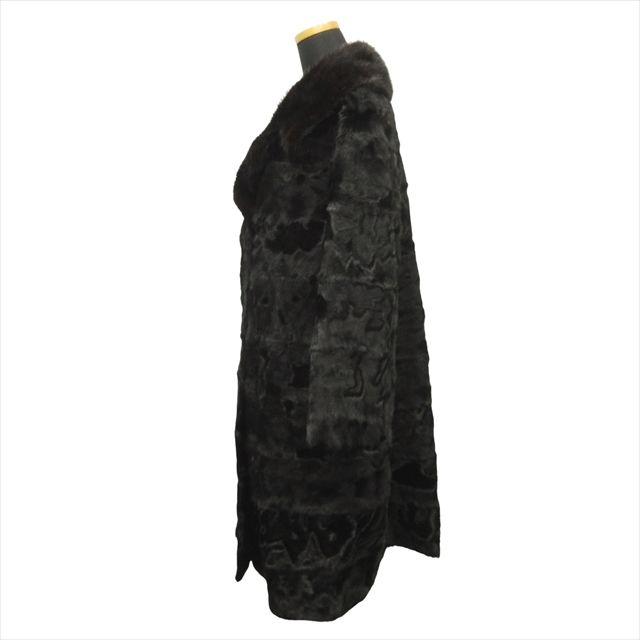 JAMES FONG FUR CO.　リアルミンクファーロングコート　高級　黒 JAMES FONG FUR ファーコート ジャケット ブルゾン 毛皮 ミンク