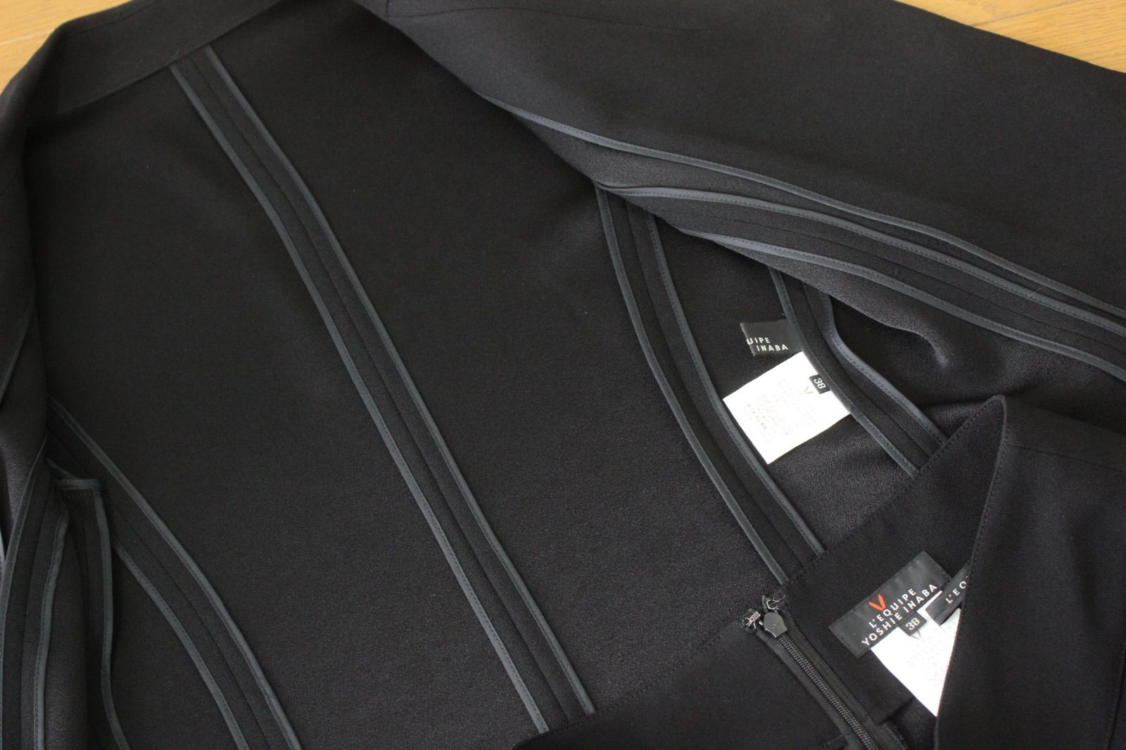 L’EQUIPE YOSHIE INABA ブラックフォーマル スカートスーツ 38 卒業式 入学式 冠婚葬祭 セレモニー レキップヨシエイナバ