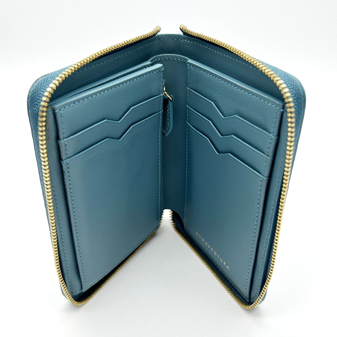 美品 BONAVENTURA ボナベンチュラ 二つ折り財布 ラウンドファスナー ボナベンチュラ BONAVENTURAラウンドファスナー 二つ折財布 ぺリンガー