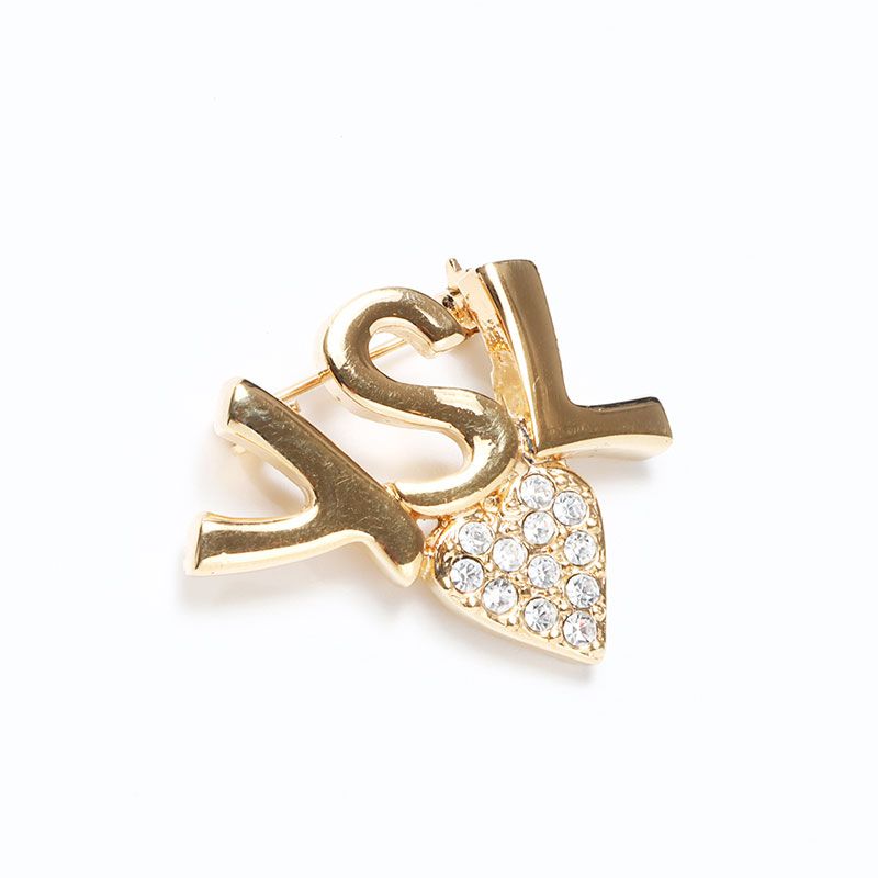 YVES SAINT LAURENT イヴ・サンローラン ブローチ YSL ロゴ