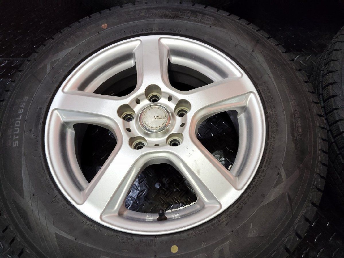 走行短め【DUNLOP WINTER MAXX SJ8 175/80R15】スタッドレス【TOPY 