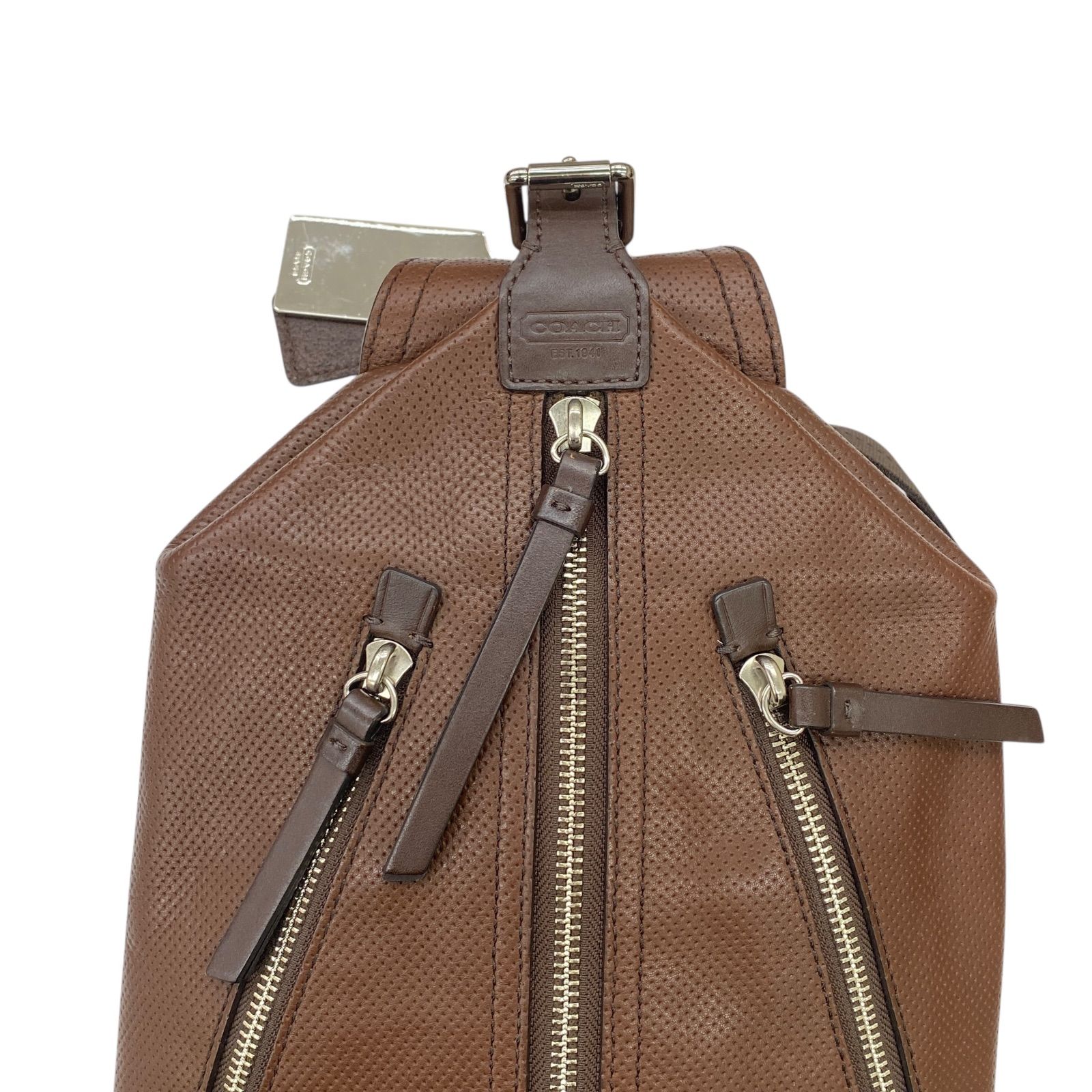 EM10024 COACH コーチ レザー ボディバッグ 茶 ブラウン 70716 バッグ