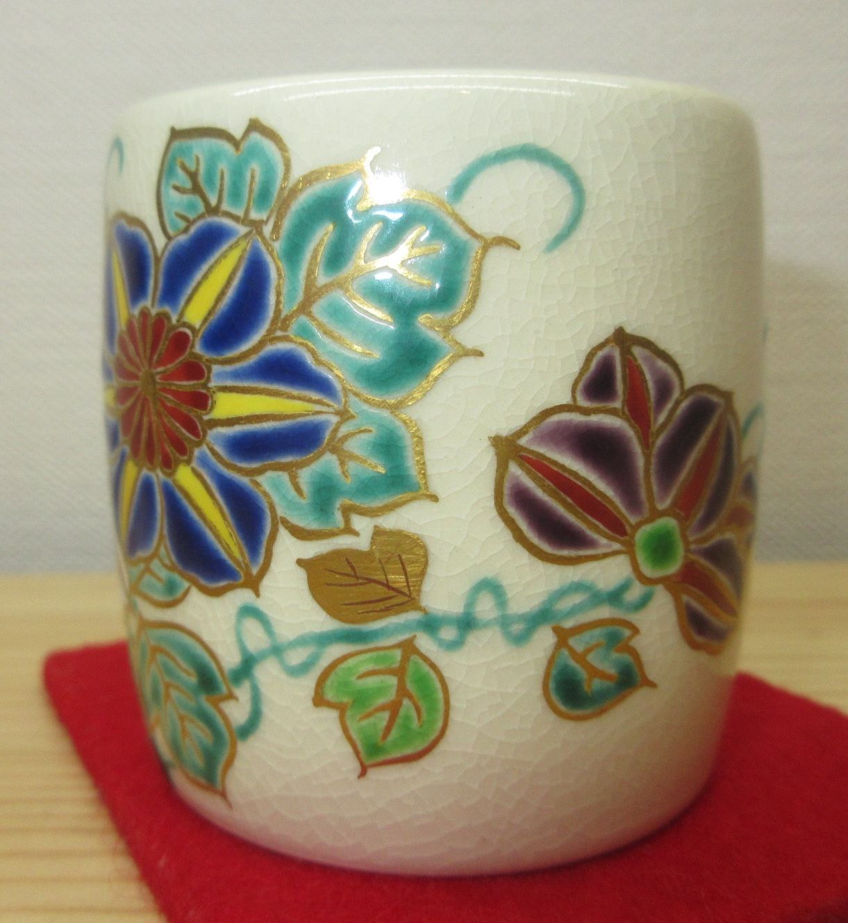 逢絢亭・新品】茶道具 蓋置 高品質 京焼 仁清 鉄仙の図 御室窯 共箱入り