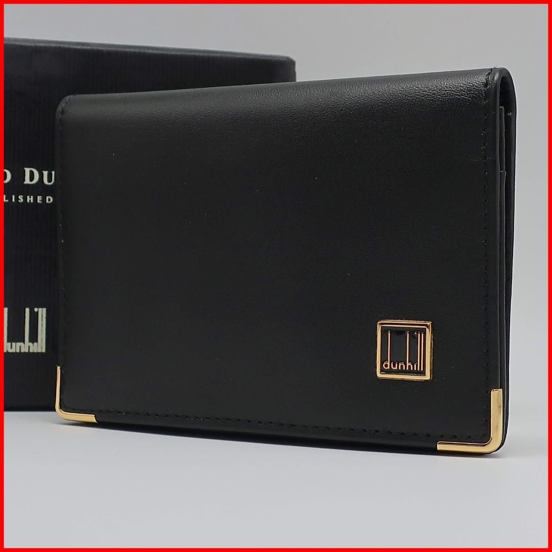 ダンヒル Dunhill カード パスケース 名刺入れ Card case 特大ロゴ Oversized Logo 内貼り総ロゴ Full Logo Inner Authentic Mint
