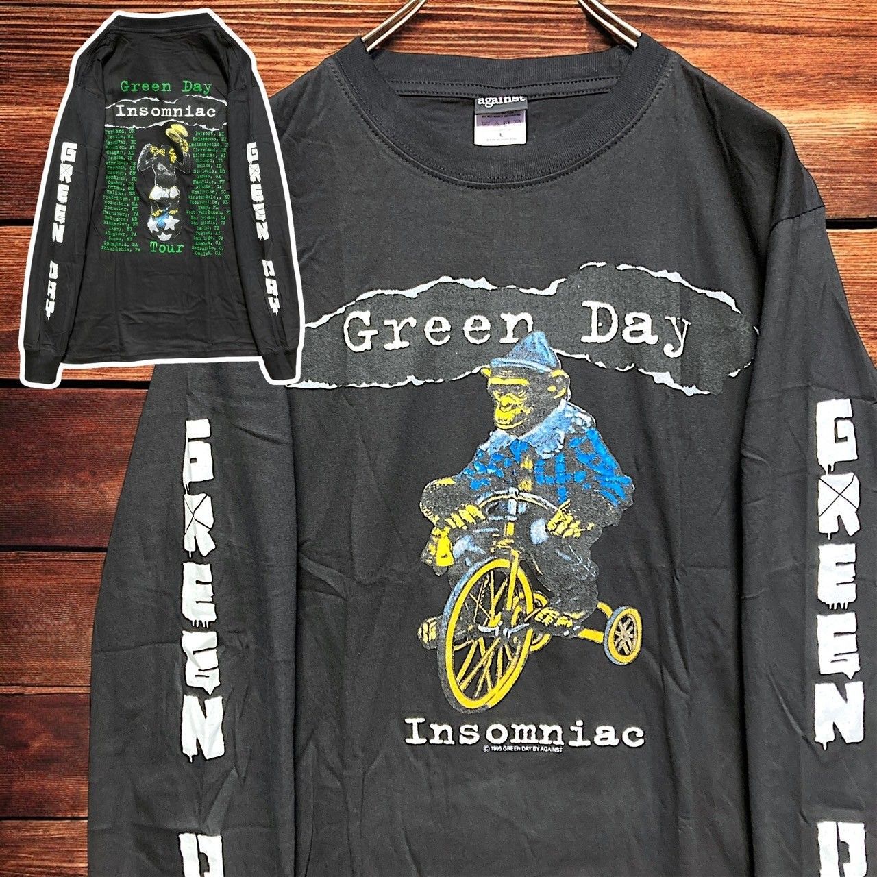 古着　グリーンデイ　GreenDay バンド　Tシャツ 長袖　ロンT XL ☆【Green Day / グリーンデイ】 バンド長袖Tシャツ / ロンT