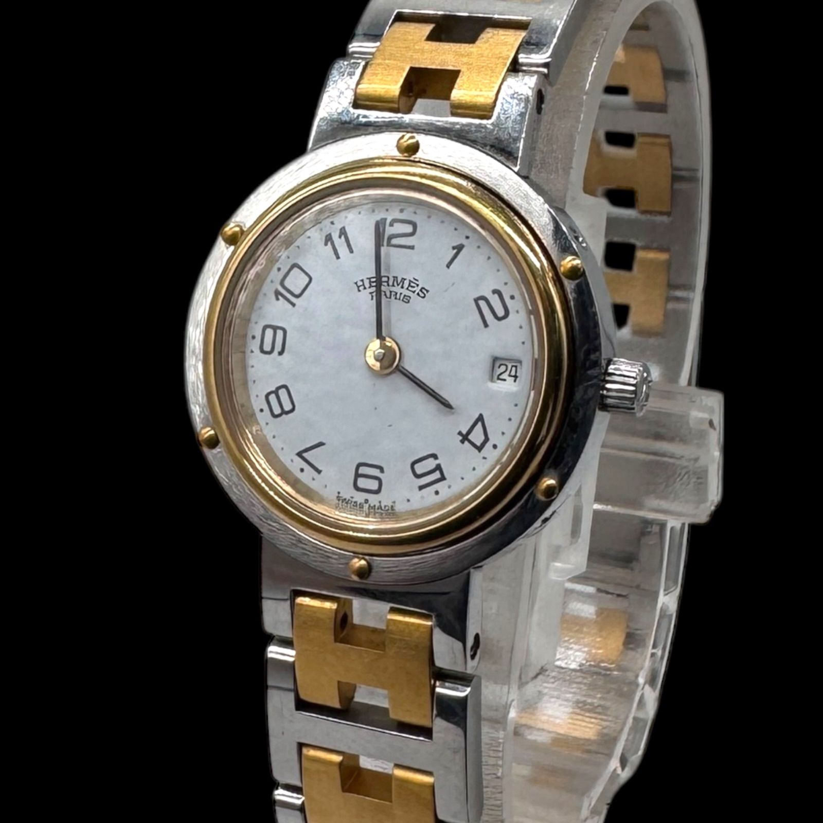 エルメス クリッパー シャンパンQZ レディース 稼働 【極美品】 エルメス クリッパー シャンパンQZ レディース 稼働 【極美品