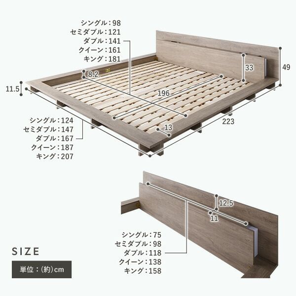 2層ポケットコイルマットレス付 宮付き