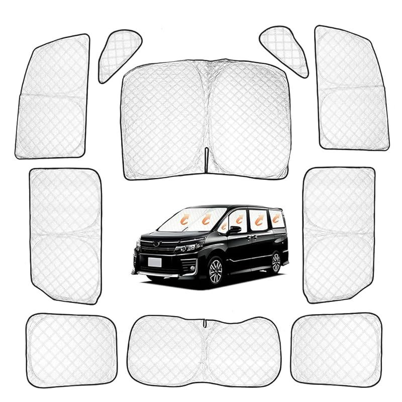 Perrace ヴォクシー ノア 80系 サンシェード 車用 サンシェード 断熱 遮光シェード 車窓日よけ 車中泊グッズ アウトドア 露天駐車 VOXY NOAH 80系 日除け 取付簡単 0