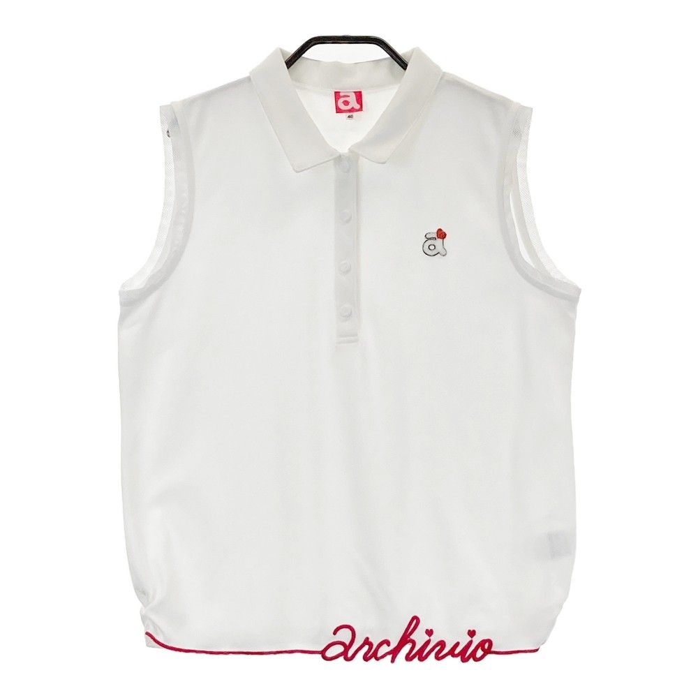 サイズ：40 ARCHIVIO アルチビオ ノースリーブポロシャツ ホワイト系