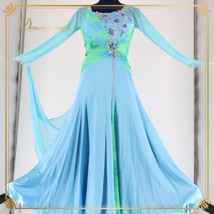 【美品 日本製 社交ダンス衣装 ツーピース】sekine セキネ ドレスブラウス 日本製 社交ダンス衣装オレンジ SEKINE セキネ ワンピース ドレス