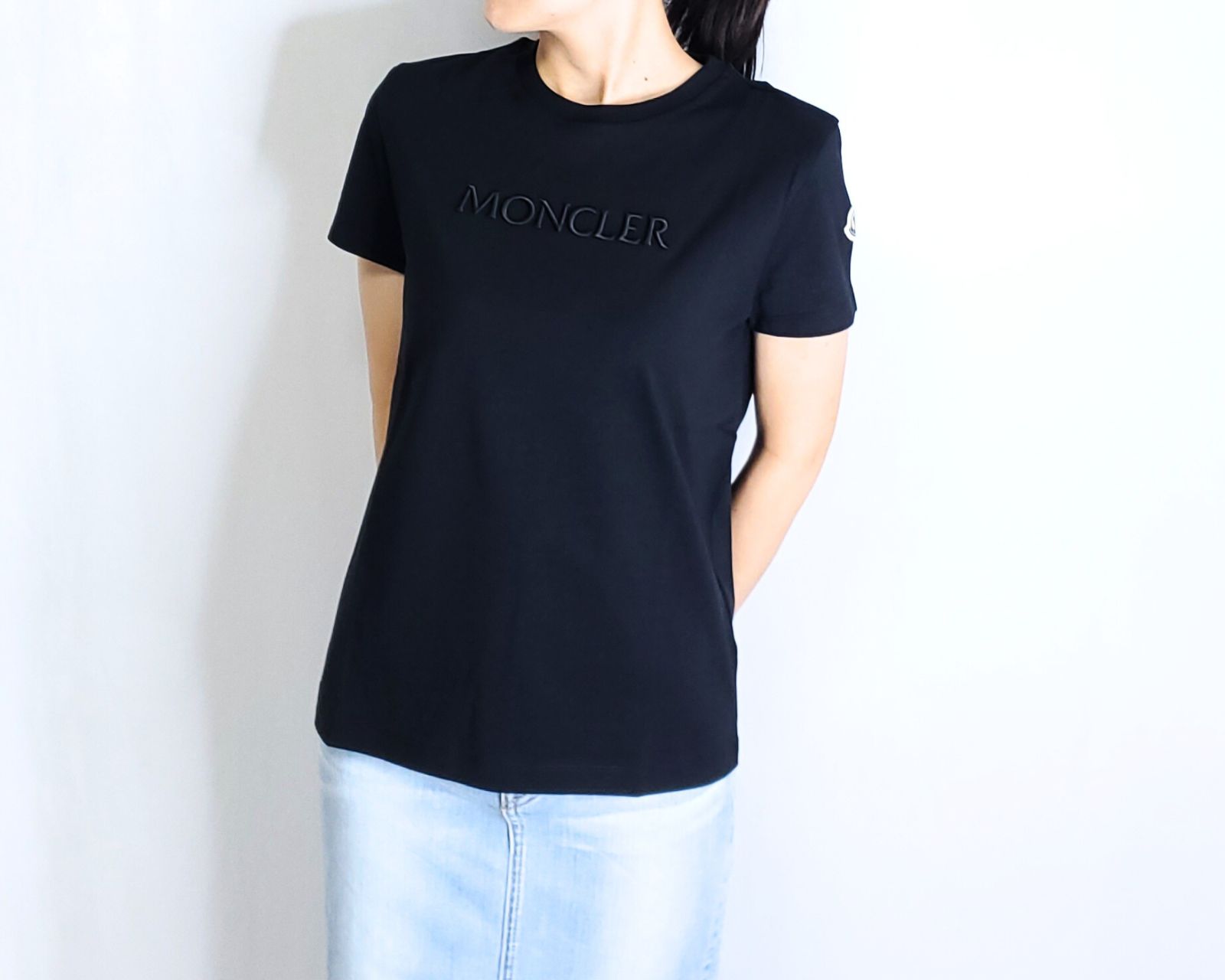 美品☆正規品　MONCLER モンクレール　キッズ　ロゴ Tシャツ 春夏☆MONCLER BasicロゴマークTシャツ12/14A 大人OK【関税込