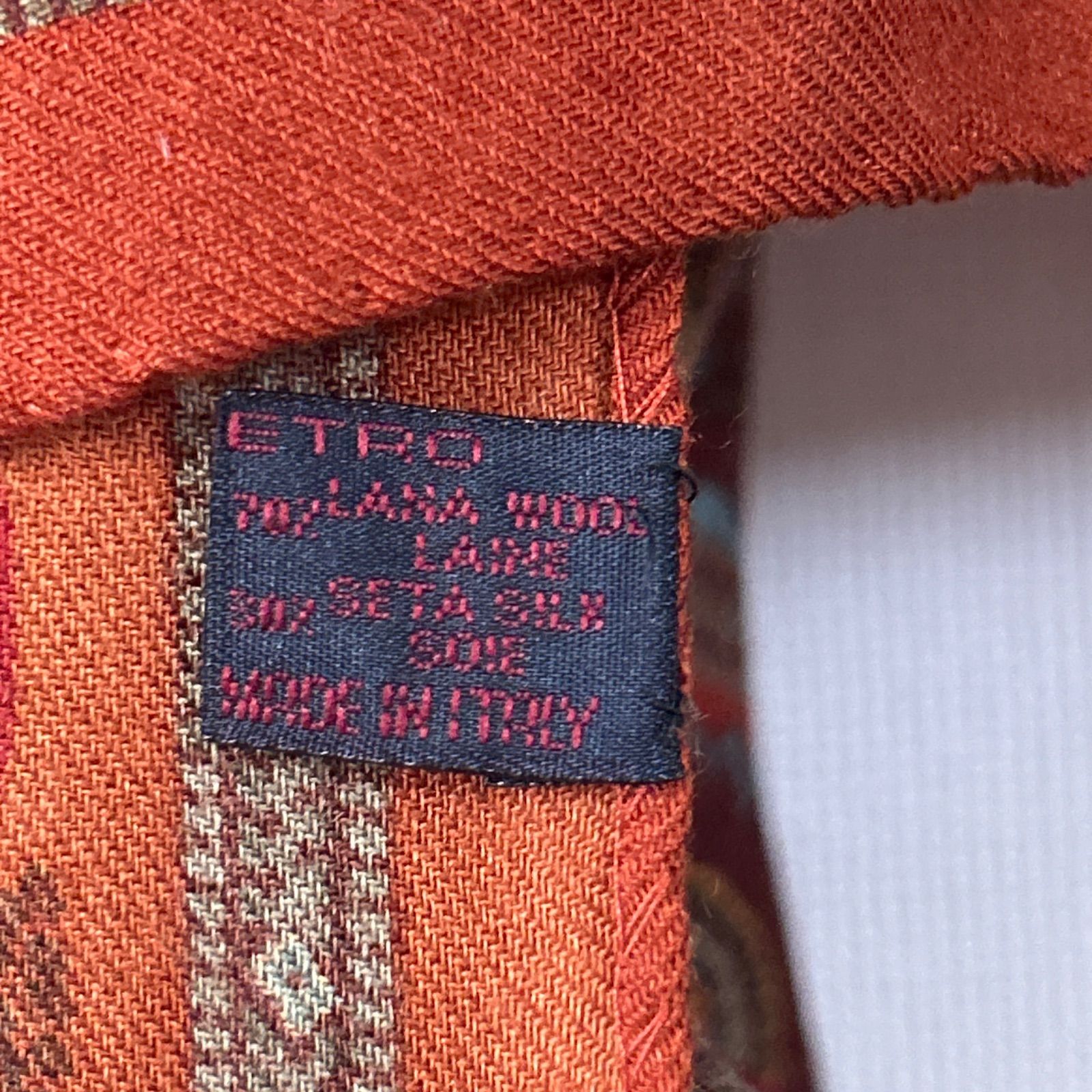 未使用 美品 ETRO エトロ 大判ストール ペイズリー柄 赤系