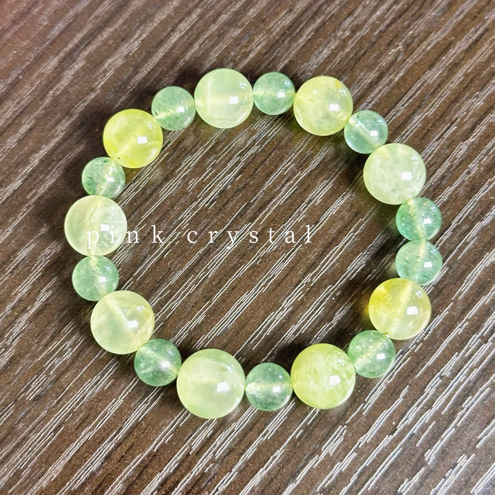 癒し系 グリーン×イエロー天然石ブレスレット 開運 金運アップ 心の安定に
