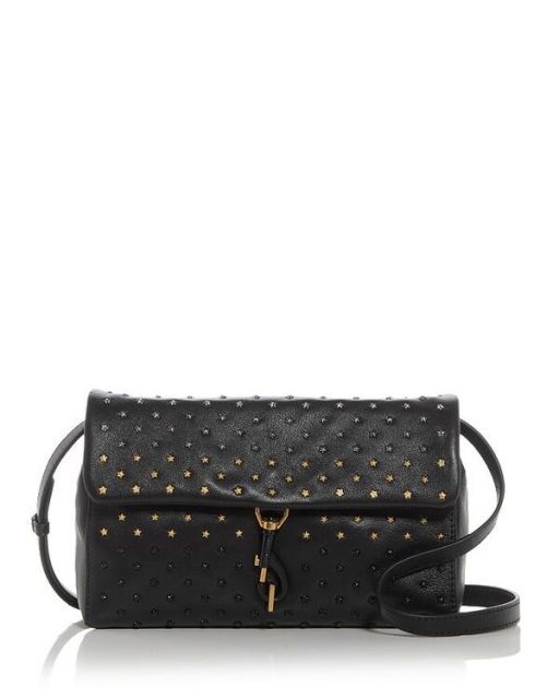 【送料無料】 レベッカミンコフ レディース ショルダーバッグ バッグ Ombre Stars Edie Leather Crossbody Bag Black