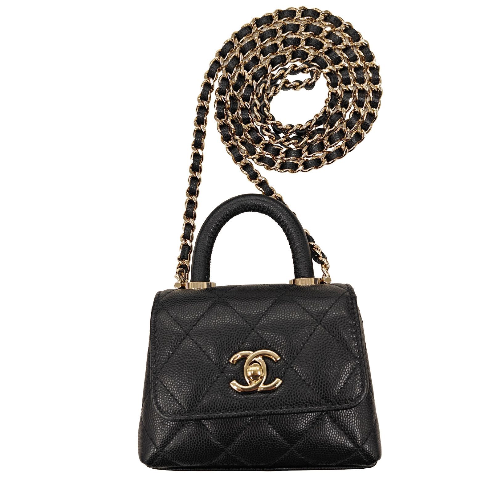 中古】CHANEL シャネル マトラッセ トップハンドルフラップバッグ 