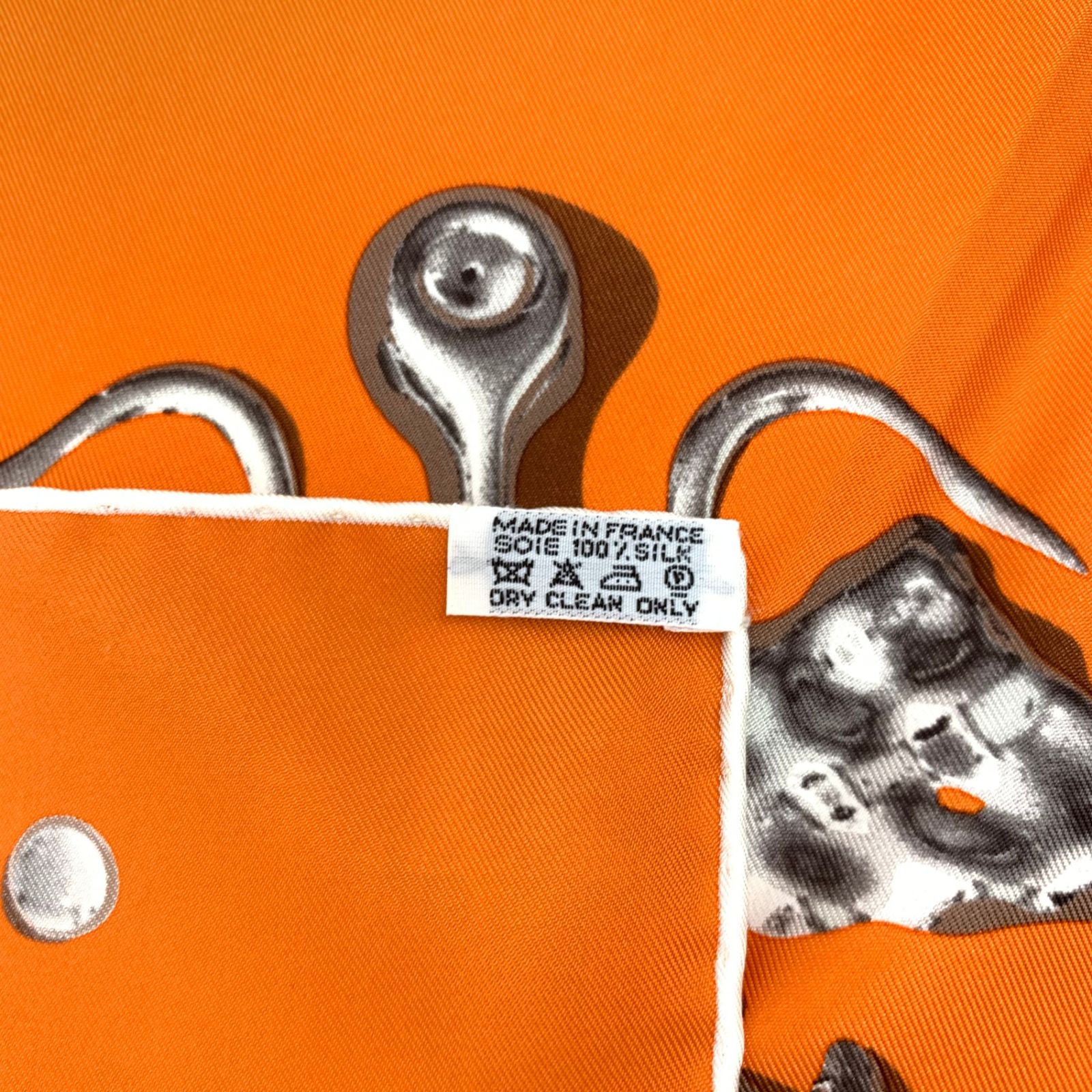 美品エルメス カレ90 銀のしずくVIF ARGENT スカーフ シルク 極美品 HERMES
