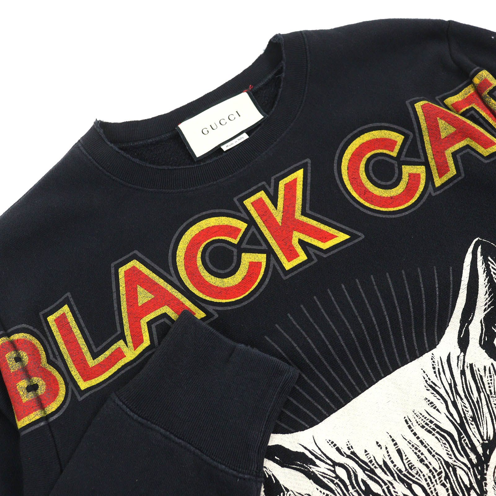 ドンドン見直し】良品△GUCCI グッチ 475373 コットン100％ BLACK CAT  