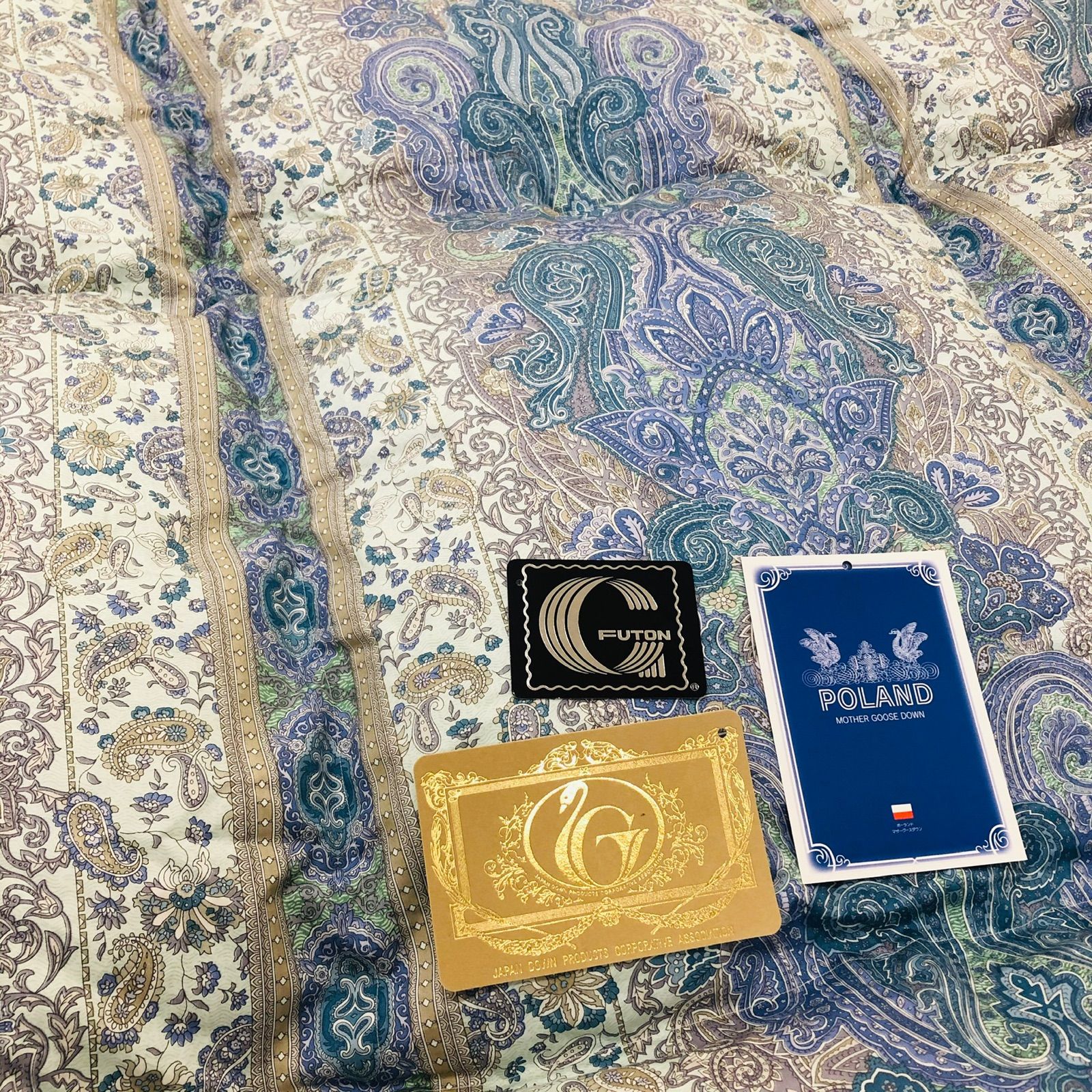 羽毛布団 セミダブル ポーランド産ホワイトマザーグース 日本製sk6492ブルー 羽毛布団 セミダブル ポーランド産ホワイトマザーグース 日本製sk6492