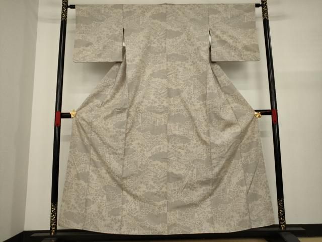 平和屋着物●本場結城紬　重要無形文化財　100亀甲　花籬文　正絹　逸品　AAAY9038ck 平和屋着物○本場結城紬 重要無形文化財 100亀甲 花籬文 正絹 逸品