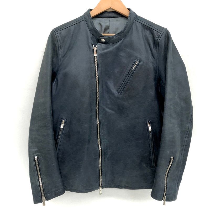 現状渡し品】NO ID. ノーアイディ レザースタンドカラー