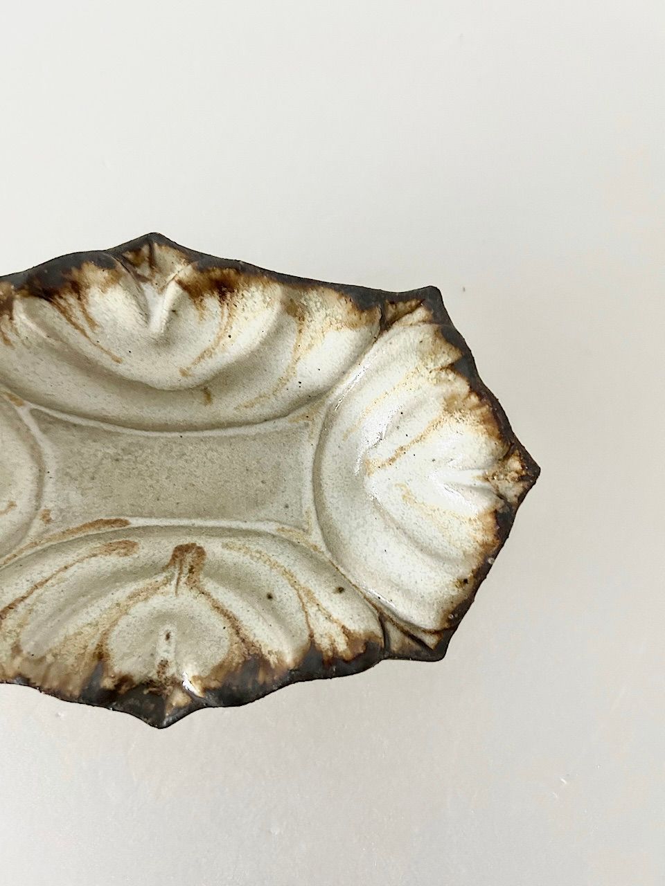 藤原純 純ホワイト ハート鉢 小鉢 4枚セット タブ鉢 白｜藤原純