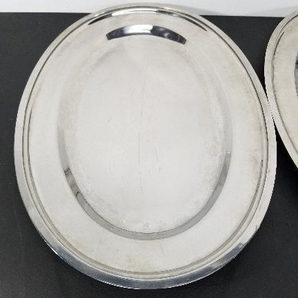 18-8ステンレス製大皿 3枚 カップルスワン刻印 NTK 18-8ステンレス大皿3