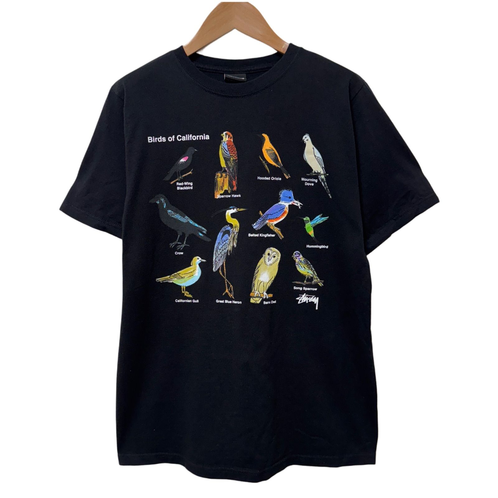 完売品 stussy CALIFORNIA BIRDS TEE ブラック M 黒 極美品 ステューシー Tシャツ Sサイズ ブラック Birds of