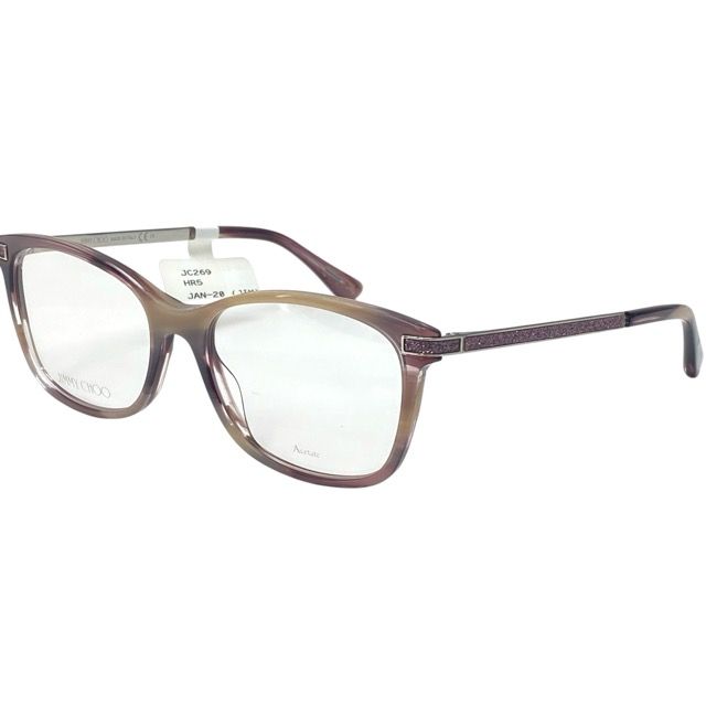 ジミーチュウ JC269 HR5 145 54□17 眼鏡 メガネ アイウェア スクエアフレーム パープル グリッター ロゴ JIMMY CHOO