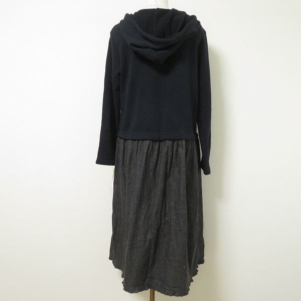 anc ピンクハウス PINKHOUSE ワンピース トレーナー デニム 紺 グレー フード付き ロゴ ドッキング レディース 958264