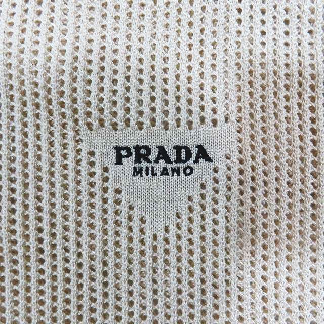美品 プラダ PRADA メッシュ ポロシャツ カットソー トライアングルロゴ 半袖 トップス ベージュ 52 メンズ - メルカリ