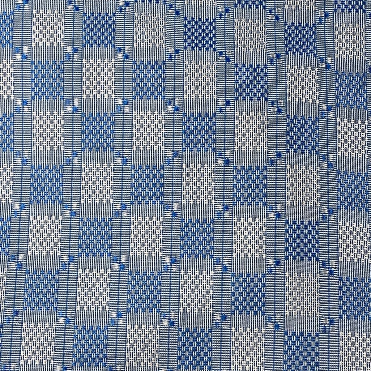 DDS-28 紬琉球南風原花織青色証紙有美品