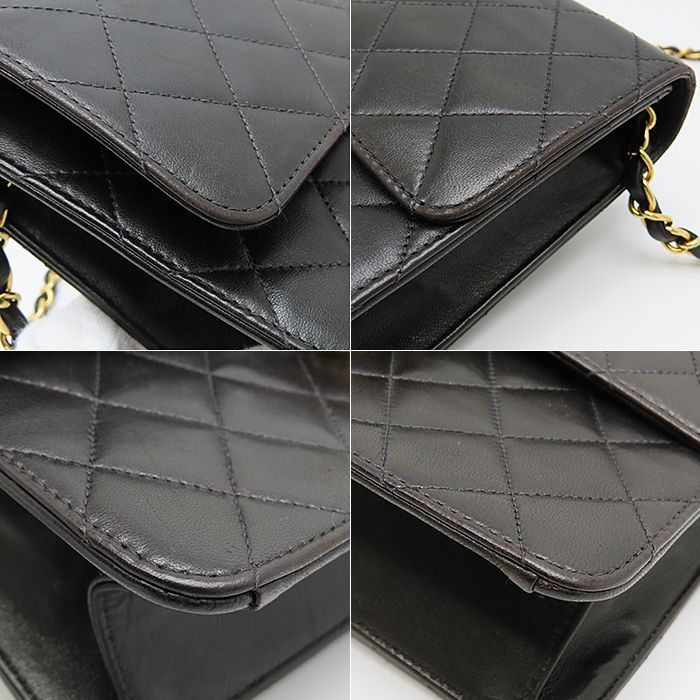 CHANEL ヴィンテージ マトラッセ チェーンバッグ 黒 シャネル】マトラッセ22 チェーンショルダー バッグ ラムスキン