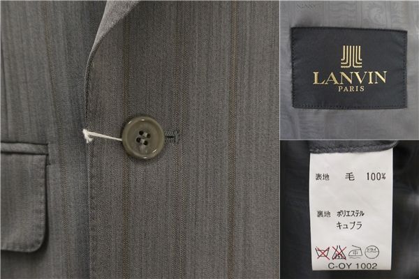 5NG030】LANVIN ランバン 4つボタン ダブルスーツ 袖口3つボタン
