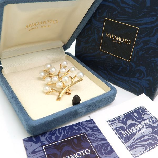 MIKIMOTO 幸福の木 パール ブローチ Kofuku no ki イエロー