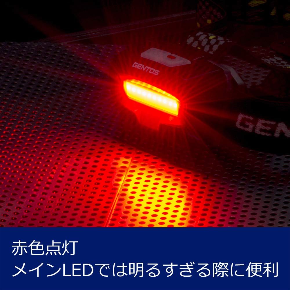 GENTOS(ジェントス) LED ヘッドライト 単4電池式 強力 400ルーメン 白/赤 2色 コンブレーカー CB-443D COBライト  [400ルーメン/3時間/単4形電池3本/2色(白u0026赤) CB-443D] - メルカリ