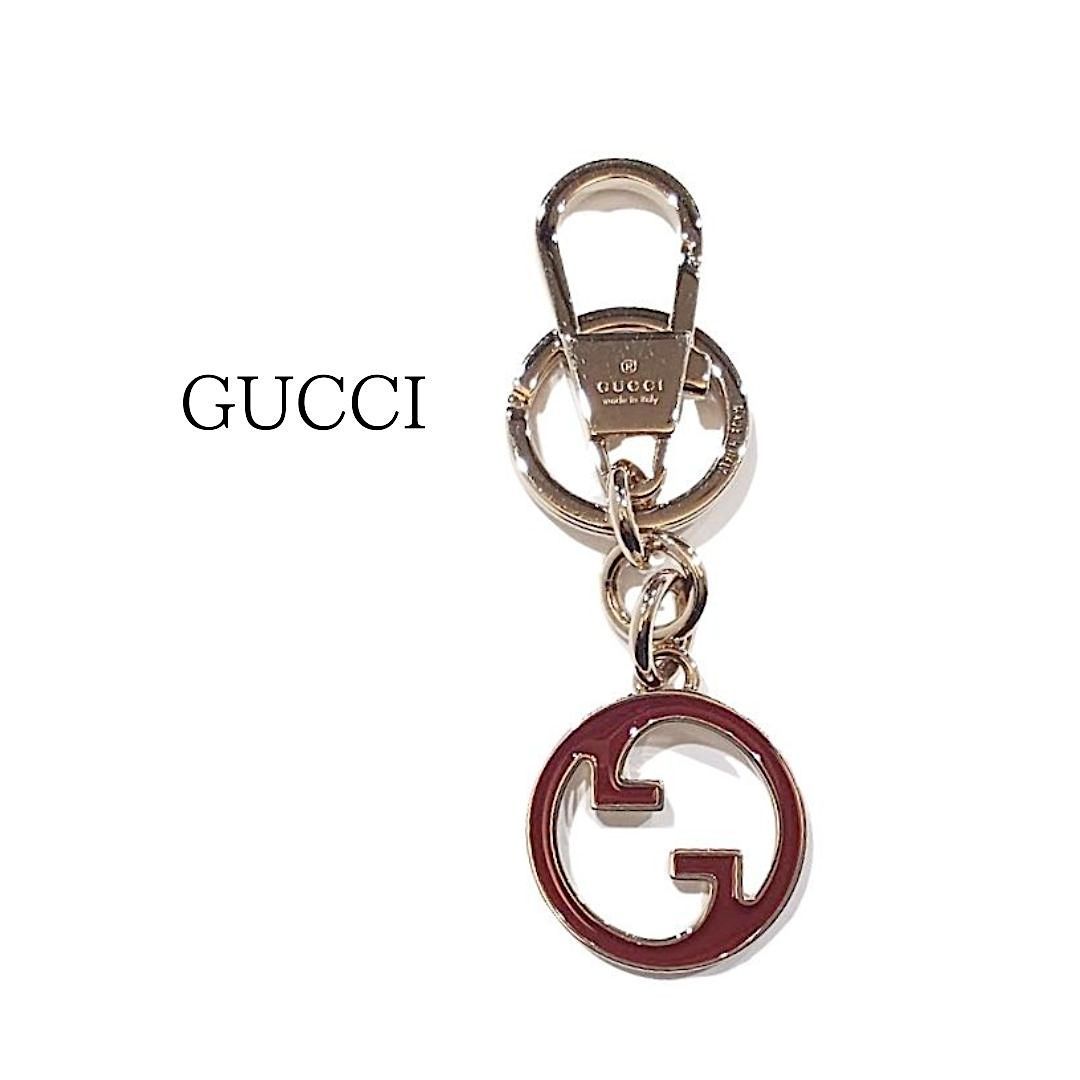GUCCI ヴィンテージキーホルダーキーリングGG ゴールド×シルバー男女