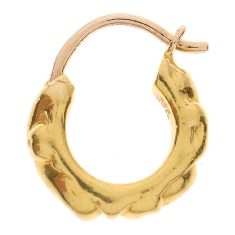 CHROME HEARTS クロムハーツ 22K TNY HOOP SCRL タイニースクロールフープピアス ゴールド