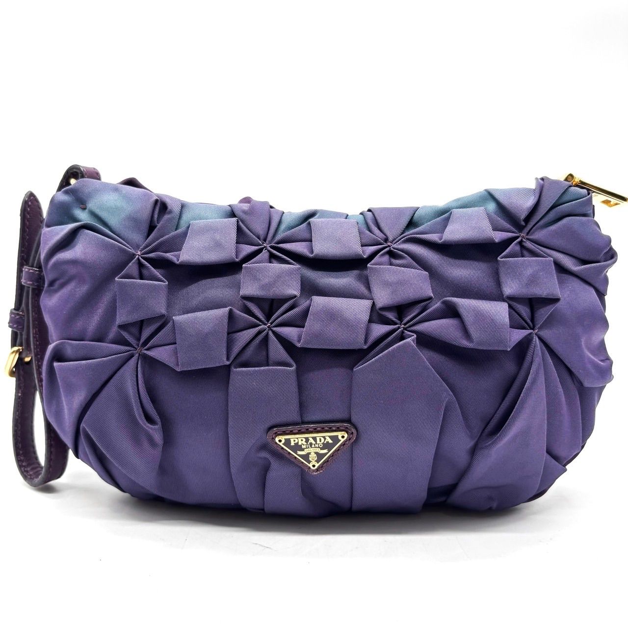 ✨良品✨ PRADA プラダ ハンドバッグ ポーチ リボン 三角パレード